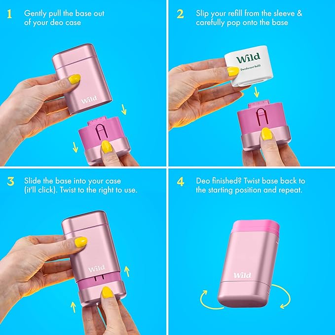 Wild - Refillable Deodorant - Coconut & Vanilla Refill Trio Pack - Vegan - Aluminum Free - Long Lasting Protection - 3 Pack of 1.41oz Refills