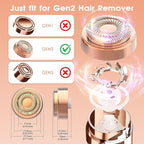 Replacement Heads for Flawless Hair Remover Gen 2, 18k Gold Facial Hair Remover Replacement Head with Compartment Storage Box, Women Painless Replacement Blades fit Finishing Touch Flawless