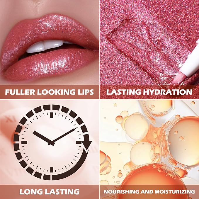 FOCALLURE Glitter Lip Gloss,High Shine Shimmer Lipstick,Long Lasting Plumping Lipgloss,Hydrating,Moisturizing,Non-Sticky and Lightweight Formula for Lip Color,Serendipity Berry