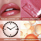 FOCALLURE Glitter Lip Gloss,High Shine Shimmer Lipstick,Long Lasting Plumping Lipgloss,Hydrating,Moisturizing,Non-Sticky and Lightweight Formula for Lip Color,Serein