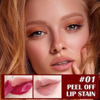Peel Off Lip Liner Stain, Peel Off Lip Stain with Matte Finish, Peel Off Mask Tint, Waterproof, Long Lasting, Transfer Proof Red Lip Tint, Highly Pigmented Color