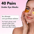 Under Eye Patches For Puffy Eyes (40 Sets) With Bonus Lip Masks - Under Eye Patches for Dark Circles and Puffiness - Under Eye Mask Treatment - Hydrating 4 Flavors Eye Masks - Reduce Dark Circles