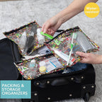 Bumkins Travel Bag, Toiletry, TSA Approved Pouch, Zip Bag, Quart Size Airline Compliant, Clear-Sided, Baby, Diaper Bag Organization, Makeup, Accessories, Packing, Set of 3 Sizes, Nintendo Super Mario