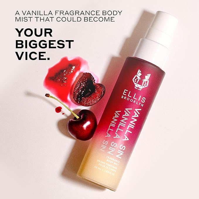 Ellis Brooklyn VANILLA Body Mist - Gourmand Perfume with Black Cherry, Fresh Freesia, & Bourbon Vanilla, Vegan Perfume Made In The USA, 100 ml/3.38 fl. oz
