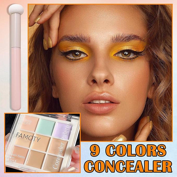 9 Colors Corrector Concealer Palette,Correcting Concealer Cream Makeup
