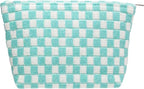 Pazimiik knitted checkered makeup bag