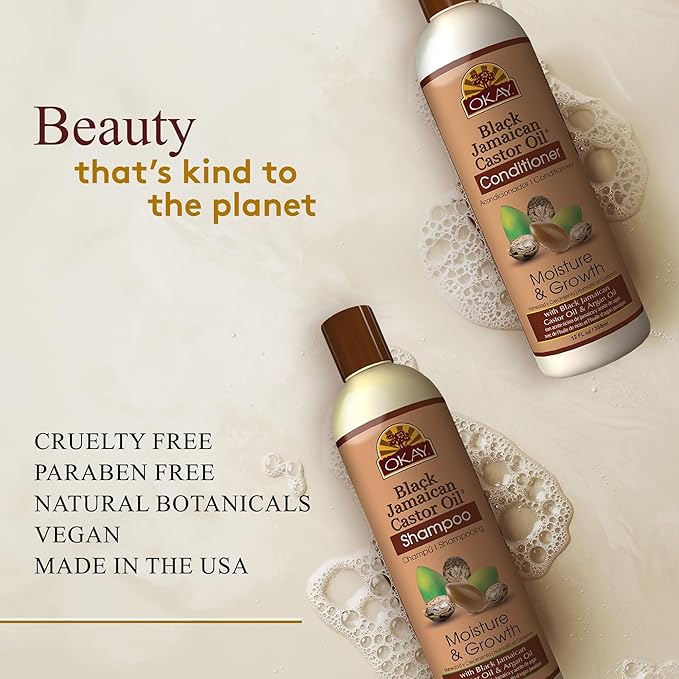 OKAY-Shampoo and Conditioner Black Jamaican Castor Oil Hair Care Set Moisture and Growth - Set Of 2