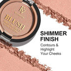 FV Long Lasting Powder Blush - Lightweight, Smooth & Blendable Cheek Makeup, High Buildable Color, Transfer-Resistant Shimmer Finish (Nude Shimmer, 0.17 OZ)