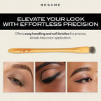 BESAME 3 Eyeshadow Duo & Shadow Brush Set – Socialite Brown, Pistachio, Plum Dandy – Ultra-Blendable Matte & Shimmer with Cruelty-Free Shadow Brush