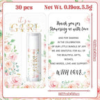 30 Sets Baby Shower Lip Balm Bulk Baby Shower Favors Pink Floral Gender Reveal Small Lip Balm wedding Thank You Gifts Honey Moisturizing Lip Balm Favors for Guest Coworkers Women Men