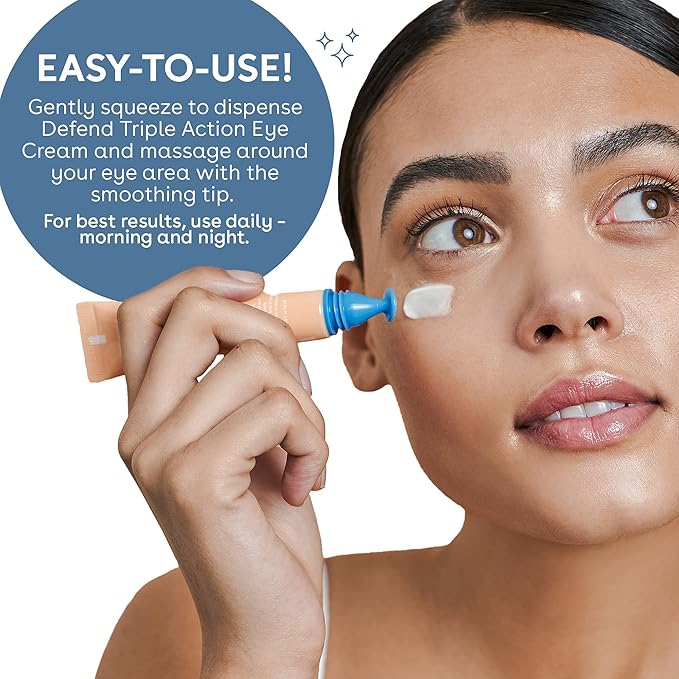 Nuria - Defend Triple Action Eye Cream for Dark Circles, Puffiness and Fine Lines, Nourishing Under Eye Cream with Ginseng and Mulberry Root, 15mL/0.5 fl oz