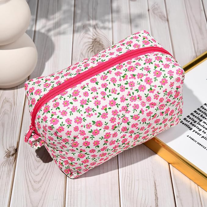 Soidram pink makeup bag floral