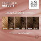 L’Oreal Paris Excellence Universal Nudes Permanent Hair Color, Ammonia Free Hair Dye for Gray Hair Coverage, 5N Natural Brown, 1 Hair Dye Kit