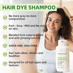 Hair Dye Shampoo 3 in 1 for Gray Hair Coverage, Argan nut Natural Shampoo Hair Dye for Women & Men/Ammonia-Free 500ml(Coffee)