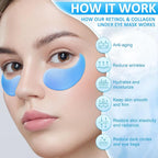 Under Eye Patches for Puffy Eyes: 30 Pairs Retinol Collagen Eye Gels Pads - Reduce Wrinkles, Puffy Eyes, Eye Bags - Skin Treatment Mask with Retinol Collagen - Anti Aging & Face Moisturizer