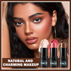 3PCS Cream Contour Stick Makeup Kit Face Highlighter Bronzer Blush Stick Long Lasting Illuminator Highlighters Makeup Stick for All Skin Tones(02 Champagne Gold+05 Rugosa Rose+06 Espresso)