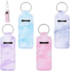 4Pcs Chapstick Holder Keychain, Lip Balm Blue)