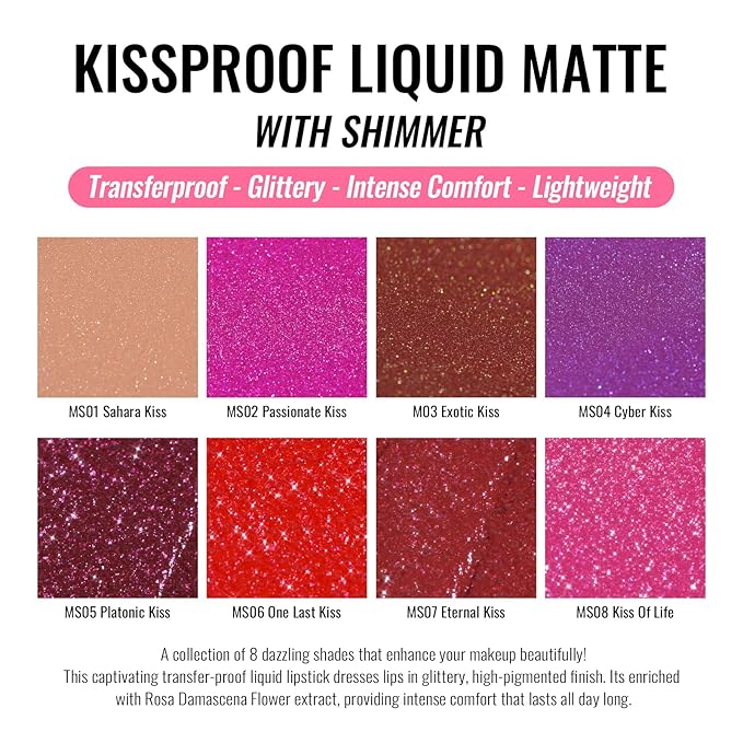 Oulac Pink Matte Liquid Lipstick for Women, Long Lasting Lipstick Waterproof Lip Stain, No Transfer, Creamy High Pigmented Formula with Rose Oil, Vegan & Cruelty-Free MS08