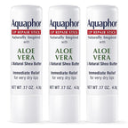 Aquaphor Naturally Inspired Lip Repair Stick with Aloe Vera and Natural Shea Butter, Hydrating Lip Balm Stick Immediately Relieves Dryness and Soothes Chapped Lips, 0.17 Oz Stick, Pack of 3