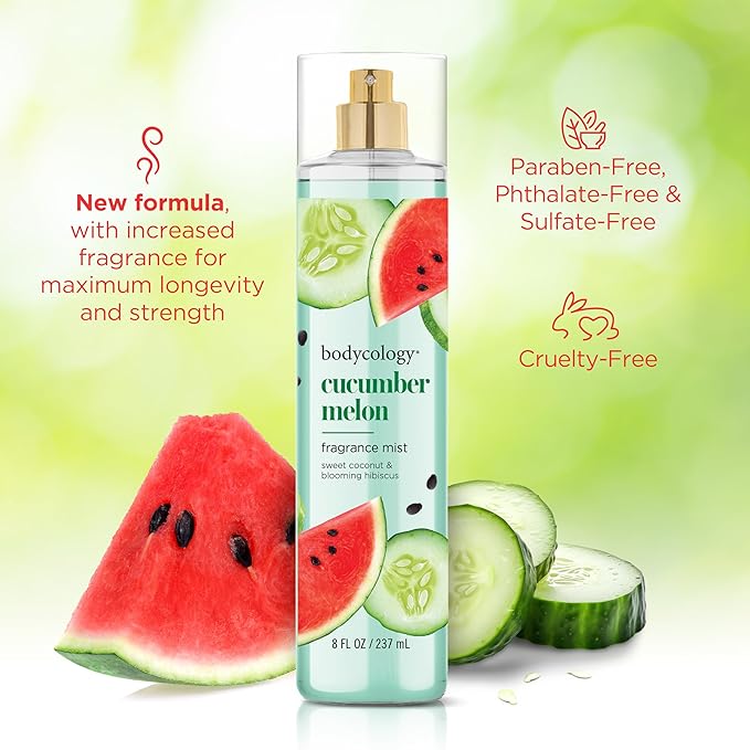 Bodycology Long-Lasting Fragrance Body Mist, Cucumber Melon, 8 fl oz