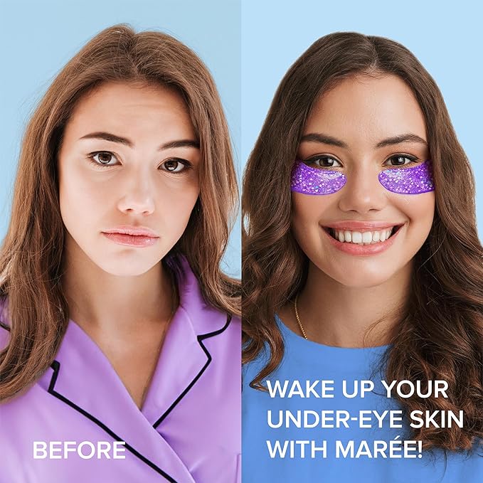MAREE Eye Gels - Pads Under Eye Patches for Puffy Eyes and Dark Circles with Collagen & Hyaluronic Acid - Anti Wrinkles Under Eye Masks Skincare Treatment for Puffiness & Bags - Parches Para Ojeras