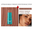 3Pcs Cream Contour Stick, with Highlighter Stick Milk Bronzer Stick Blush Stick, Face Contour Stick with Makeup Brush and Sponge, Easy to Sculpt the Face, Long Lasting, Waterproof