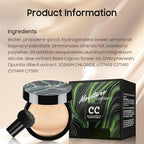 Air Cushion CC Cream Foundation - Mushroom Head BB Creams, Long Lasting Concealing Brightening, Moisturizer Face Cream,Facial Skin Care Makeup For All Skin Types (Ivory)