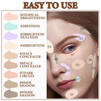9 Colors Correcting Concealer Contour Palette,Concealer Cream Contour Makeup Palette,Contouring Foundation Highlighting Makeup Kit with Brush