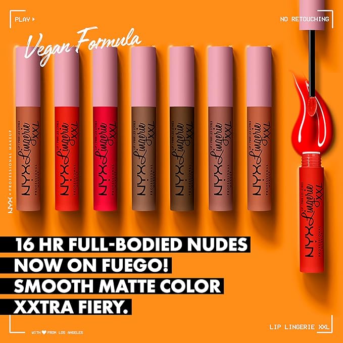 NYX PROFESSIONAL MAKEUP Lip Lingerie XXL Matte Liquid Lipstick - Hot Caramelo (Warm Caramel)