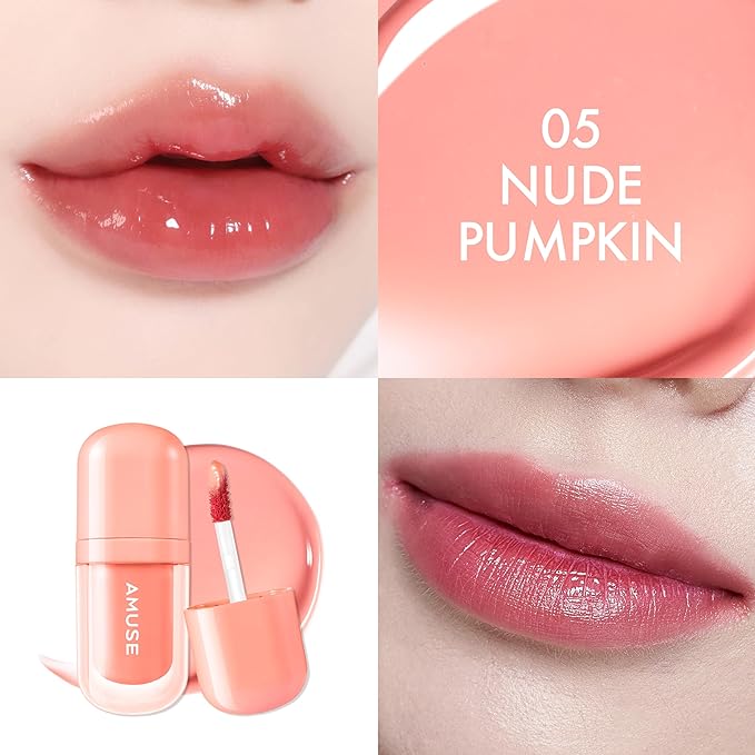 Amuse SEOUL BEBE TINT - 05 NUDE PUMPKIN | 24-hour Long-lasting Lip Stain, Plumping, Hydrating, Moisturizing, No Peel Off, Lip Care, Treatment, Non Sticky, Korean Lip Tint for Dry Lips