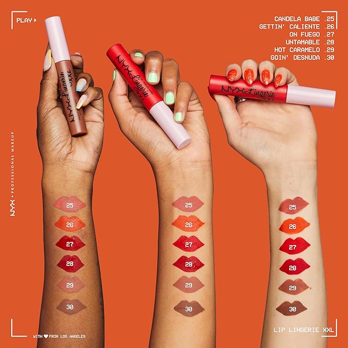 NYX PROFESSIONAL MAKEUP Lip Lingerie XXL Matte Liquid Lipstick - Gettin Caliente (Bright Red Orange)