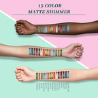 Dito 15 Color Jungle Eyeshadow Palette With 2Pcs