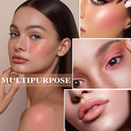 Cream Blush Stick with Brush and Makeup Sponge,Waterproof Multi Cream Makeup Stick,Lightweight,Long-lasting,2 in 1 Multi Blush for Cheeks & Lip Tint & Eyeshadow M