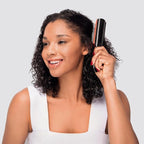 Diane Pro Nylon Pin 9 Row Styling Brush for Detangling, Separating, Shaping, and Defining Wet or Curly Hair, Heat-Resistant, Anti-Static, Black/Red