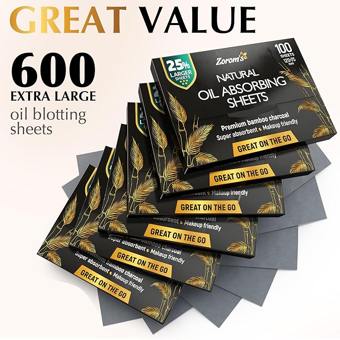 Natural Oil Blotting Sheets for Face with Bamboo Face