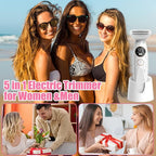 5 in 1 Bikini Trimmer for Women, Electric Razors for Women Shaver Cordless Body Pubic Hair Trimmer Waterproof Facial Hair Removal Electric Shaver, USB Charge Dock