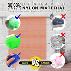UJFQBH 3 Pieces African Bath Sponge African Net Long Net Bath Sponge Exfoliating Shower Body Scrubber Back Scrubber Skin Smoother,Great for Daily Use (Orange、Blue、Green)