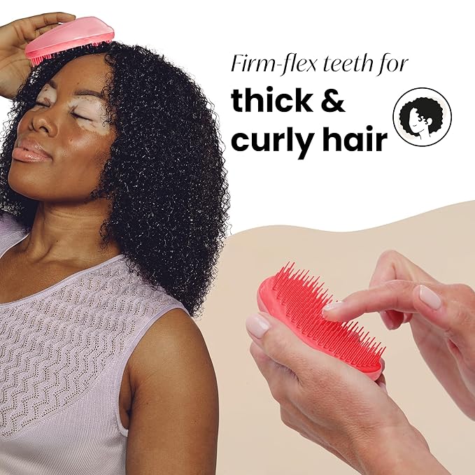 Tangle Teezer Original Detangler Brush, Dry & Wet Hair Brush for Thick & Curly Hair Types, Pink Punch