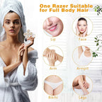 Electric Razors for Women, Women's Electric Shaver Kit for Legs, Bikini and Body Wet Dry Use, Facial Hair Removal, Cordless Trimmer for Womens Bikini Lady Grooming Sensitive Skin