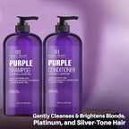 Botanic Hearth Purple Shampoo And Conditioner Set | For All Shades Of Blonde, Silver And Gray Hair | Enhances Highlights | Sulfate Free, Paraben Free, 16 Fl Oz Each