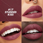 FOCALLURE Ultra Chic Matte Lipstick,Rich Vitamin E Lip Crayon,Lightweight Matte Color without Drying or Fading,Long Lasting Waterproof Lips Makeup,STUDDED KISS