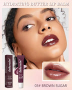 Lip Butter Balm Brown Sugar, Hydrating Tinted Butter Lip Gloss,Clear Lip Mask Lip Care Moisturizer,Smooth Lip Treatment, Non-Sticky Jelly Glow Reviver Fat Lip Oil,Thanksgiving Makeup Gift for Women-03