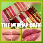 3 Colors Fat Lip Oil Click Slick, Moisturizing and Long-lasting Lip Balm, Non-stick and High Pigment Lip Glow Oil, Lightweight Lip Plumper with Coconut Oil (Set: B)
