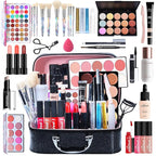 All-in-One Makeup Gift Set Travel Makeup Kit Complete Starter Makeup Bundle Lipgloss Lipstick Concealer Blushes Powder Eyeshadow Palette Cosmetic Palette for Teen Girls & Adults #17