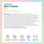 Seaweed Bath Co. Hydrate Body Cream, Citrus Vanilla Scent, 6 Ounce, Nourishing Hand & Body Lotion Moisturizer for Dry Skin, with Sustainably Harvested Seaweed, Kukui Oil, Hyaluronic Acid, Shea Butter