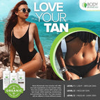 Professional Sunless Tanning Spray Tan Solution, Organic Essential Oils, Airbrush Formula, 33.8 Fl Oz. (Level 3 (12% DHA))