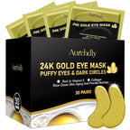 Under Eye Patches(30 Pairs), 24K Gold Eye Mask for Dark Circles, Puffy Eyes and Wrinkles, with Hyaluronic Acid & Collagen