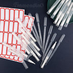 Framendino, 20 Pack Cuticle Oil Pens Empty Transparent Twist Pens with Brush Tip Liquid Tube Stickers