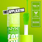 NYX PROFESSIONAL MAKEUP Fat Oil Chillz, Moisturizing, Shiny and Vegan Tinted Lip Gloss - Kiwi Freeze (Sheer Green)