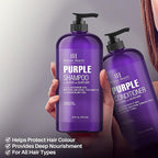 Botanic Hearth Purple Shampoo And Conditioner Set | For All Shades Of Blonde, Silver And Gray Hair | Enhances Highlights | Sulfate Free, Paraben Free, 16 Fl Oz Each